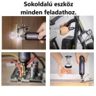 Greenworks® akkumulátoros csavarbehajtó, 25-db bitkészlettel, 3 fokozatos, 4V , 2000mAh Li-Ion akku, szürke
