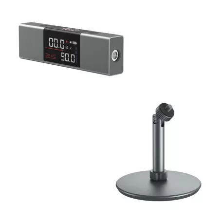 DUKA® multifunkciós lézeres szintező, szögmérő, vízszintmérő, keresztvonalas,  pontosság, ±0.5°, tripod állvánnyal, szürke