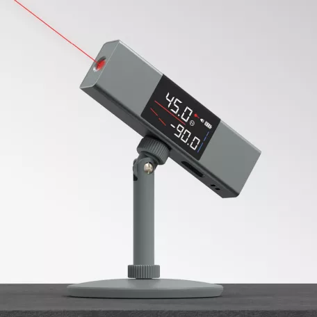 DUKA® multifunkciós lézeres szintező, szögmérő, vízszintmérő, keresztvonalas,  pontosság, ±0.5°, tripod állvánnyal, szürke