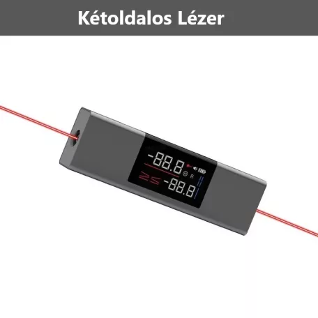 DUKA® multifunkciós lézeres szintező, szögmérő, vízszintmérő, keresztvonalas,  pontosság, ±0.5°, tripod állvánnyal, szürke