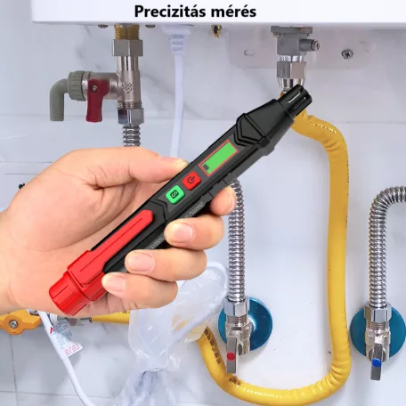 Hubo® gázszivárgás detektor, gázszivárgás érzékelő toll, riasztó funkcióval, LED kijelző, fekete/piros