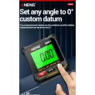 ANENG® multifunciós szögmérő, digitális dőlésmérő és vízszintmérő, LCD kijelző, háttérvilágítás, mágneses hátlap, fekete