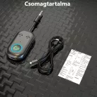 Bluetooth transzmitter adapter, BT V5.3, Jack 3.5mm, kihangositó, beépített mikrofon, kétirányú jelátvitel, Plug & Play, fekete