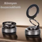 Univerzális autós telefontartó, MagSafe kompatibilis, vákuumos tapadókoronggal, műszerfalra, 360°-ban forgatható, szürke