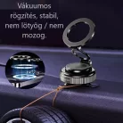 Univerzális autós telefontartó, MagSafe kompatibilis, vákuumos tapadókoronggal, műszerfalra, 360°-ban forgatható, szürke