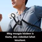 Flexibilis nyakba akasztható telefontartó, élő közvetítéshez vagy vloghoz, MagSafe kompatibilis, szürke