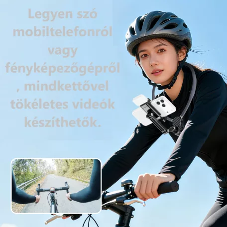 Flexibilis nyakba akasztható telefontartó, élő közvetítéshez vagy vloghoz, iPhone és Android egyaránt alkalmas, szürke