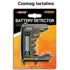 ANENG® Digitális Elemteszter, LCD kijelző, akkumulátor-/elemfeszültség-mérő,1.5V-12V, hátralévő kapacitás kijelzés, szürke