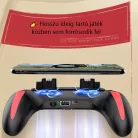Okostelefon Kontroller, PUBG kompatibilis, beépített hűtőventilátor, 4.7’’- 6.5’’iPhone és Android mobiltelefonokra, fekete