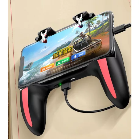 Okostelefon Kontroller, PUBG kompatibilis, beépített hűtőventilátor, 4.7’’- 6.5’’iPhone és Android mobiltelefonokra, fekete