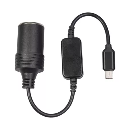 Tysin® szivargyújtós átalakító adapter, USB feszültségnövelő kábel 5V→12V/1A/12W, fekete