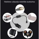 Tysin® szivargyújtós átalakító adapter, USB feszültségnövelő kábel 5V→12V/1A/12W, fekete