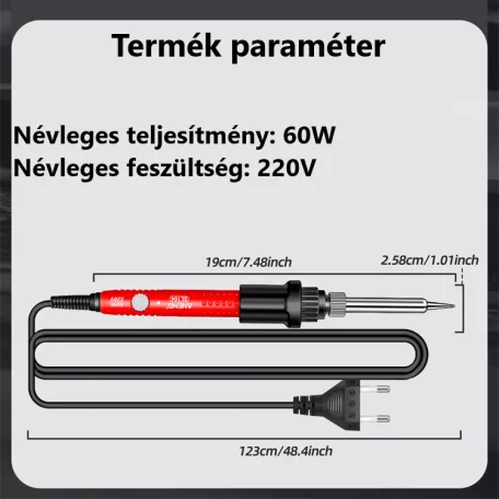 ANENG®  forrasztópáka, állítható hőmérsékletű 200°C~450°C, 60W, ipari szintű, piros/fekete