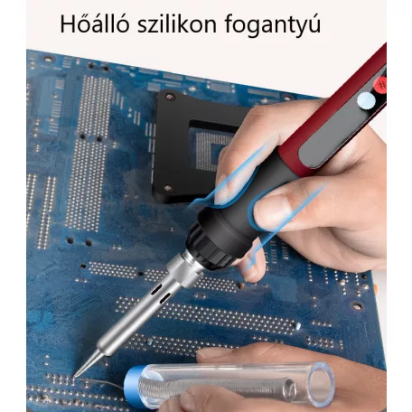 ANENG® forrasztópáka Készlet, 11db-os készlet, állítható hőmérséklet: 200°C~450°C, 60W, hordtáskával, piros/fekete