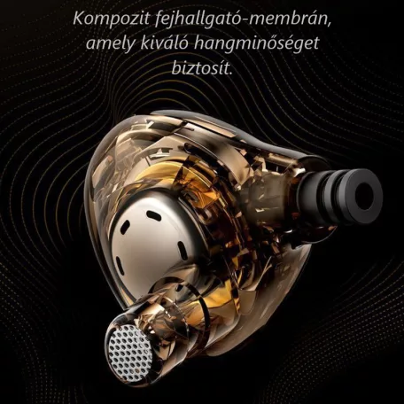 REMAX® digitális USB-C vezetékes fülhallgató, beépített mikrofonnal, hangerőváltás/zene-/híváskezelés, fehér