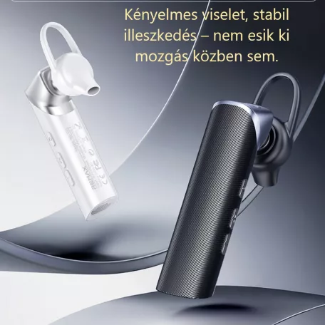 Remax® Bluetooth Headset, Bluetooth V5.4 verzió, modern dizájn, HD mikrofon, akár max. 8 óra beszélgetési idő, fekete