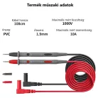 Aneng® Multiméter mérőkábel készlet, univerzális mérővezeték, elektromos teszt kábel, piros/szürke