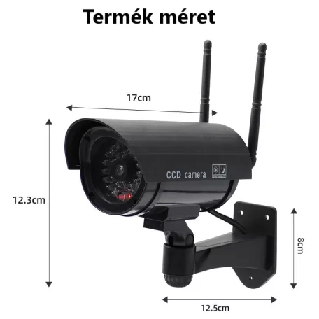 RDC® Kültéri ál-biztonsági kamera, Villogó piros LED-del, forgatható és dönthető tartóval, fekete