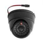 RDC® Kültéri biztonsági álkamera, valódi kameraforma, napelemes, villogó piros LED-del, fekete