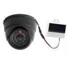 RDC® Kültéri biztonsági álkamera, valódi kameraforma, napelemes, villogó piros LED-del, fekete