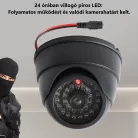 RDC® Kültéri biztonsági álkamera, valódi kameraforma, napelemes, villogó piros LED-del, fekete