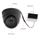 RDC® Kültéri biztonsági álkamera, valódi kameraforma, napelemes, villogó piros LED-del, fekete