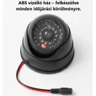 RDC® Kültéri biztonsági álkamera, valódi kameraforma, napelemes, villogó piros LED-del, fekete