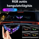 Autós Hangulatvilágítás, Dinamikus LED "Angyalszárny" dekorvilágítás, RGB Színváltós, napelemes, egyszerű beszerelés