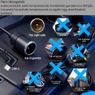 HANJUN® szivargyújtó adapter átalakító, állítható feszültség, kijelzővel, 5V→9V / 12V / 15V / 20V, 60cm, fekete