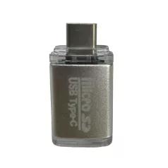   OTG MicroSD Kártya Olvasó (USB-C->MicroSD kártya), USB-C, támogatja a MicroSD kártyákat, ezüst