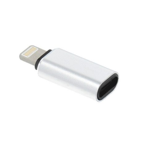 OTG átalakitó adapter (USB-C->Lightning), ezüst