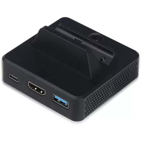 Videó Konvertáló Állomás/Töltő, TNS-1828 Nintendo Switch dokkoló, HDMI/USB-C/USB kimenetek, fekete
