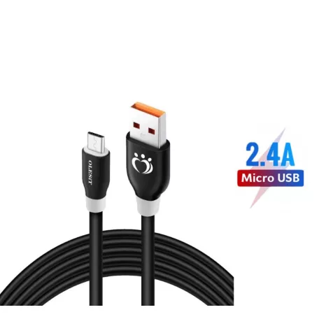 Olesit Adat- és Töltőkábel K191, 150 cm, MicroUSB/USB csatlakozó, 2.4A gyorstöltés, fekete