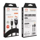 Olesit Adat- és Töltőkábel K191, 150 cm, MicroUSB/USB csatlakozó, 2.4A gyorstöltés, fekete