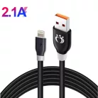 Olesit Adat- és Töltőkábel K192, 150 cm, Lightning/USB csatlakozó, 2.4A gyorstöltés, fekete