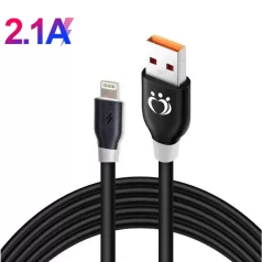   Olesit Adat- és Töltőkábel K192, 150 cm, Lightning/USB csatlakozó, 2.4A gyorstöltés, fekete