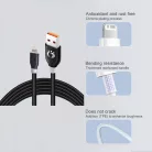 Olesit Adat- és Töltőkábel K192, 150 cm, Lightning/USB csatlakozó, 2.4A gyorstöltés, fekete