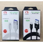 Olesit Adat- és Töltőkábel K192, 150 cm, Lightning/USB csatlakozó, 2.4A gyorstöltés, fehér