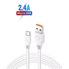   Olesit Adat- és Töltőkábel K193, 150 cm, USB-C/USB típusú, 2.4A gyorstöltés, fehér