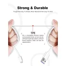 Olesit Adat- és Töltőkábel K193, 150 cm, USB-C/USB típusú, 2.4A gyorstöltés, fehér