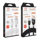 Olesit Adat- és Töltőkábel K195, 300 cm, MicroUSB/USB csatlakozó, 2.4A gyorstöltés, fekete