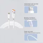Olesit Adat- és Töltőkábel K196, 300 cm, Lightning/USB csatlakozó, 2.1A gyorstöltés, fehér