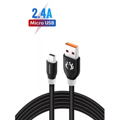 Olesit Adat- és Töltőkábel K1971, USB-C/USB típusú, 2.1A gyorstöltés, 3 méter, fekete