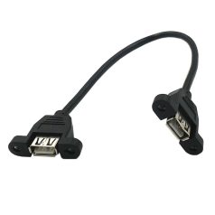   USB 2.0 hosszabbító kábel, 0.5 méter, USB anya/USB anya, csavarozható, 480MBit/s, fekete