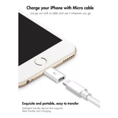 OTG átalakitó adapter (MicroUSB -> Lightning), ezüst