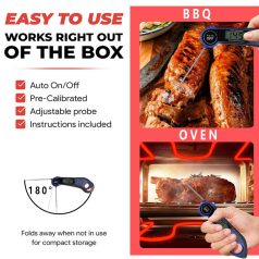   Digitális Ételhőmérő, WDJ210 vízálló -50°C-tól +300°C-ig LCD kijelzővel, sötétkék