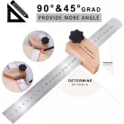 Multifunkciós Famegmunkáló Vonalzó, 30cm, 45°, 90°