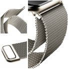 Milanese Loop Apple Watch fém szíj és képernyővédő tok, 38mm kijelzőjű okosórákhoz, ezüstszín