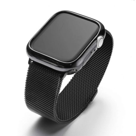 Milanese Loop Apple Watch fém szíj és képernyővédő tok, 38mm kijelzőjű okosórákhoz, ezüstszín