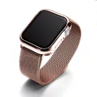 Milanese Loop Apple Watch fém szíj és képernyővédő tok, 38mm kijelzőjű okosórákhoz, rosegold